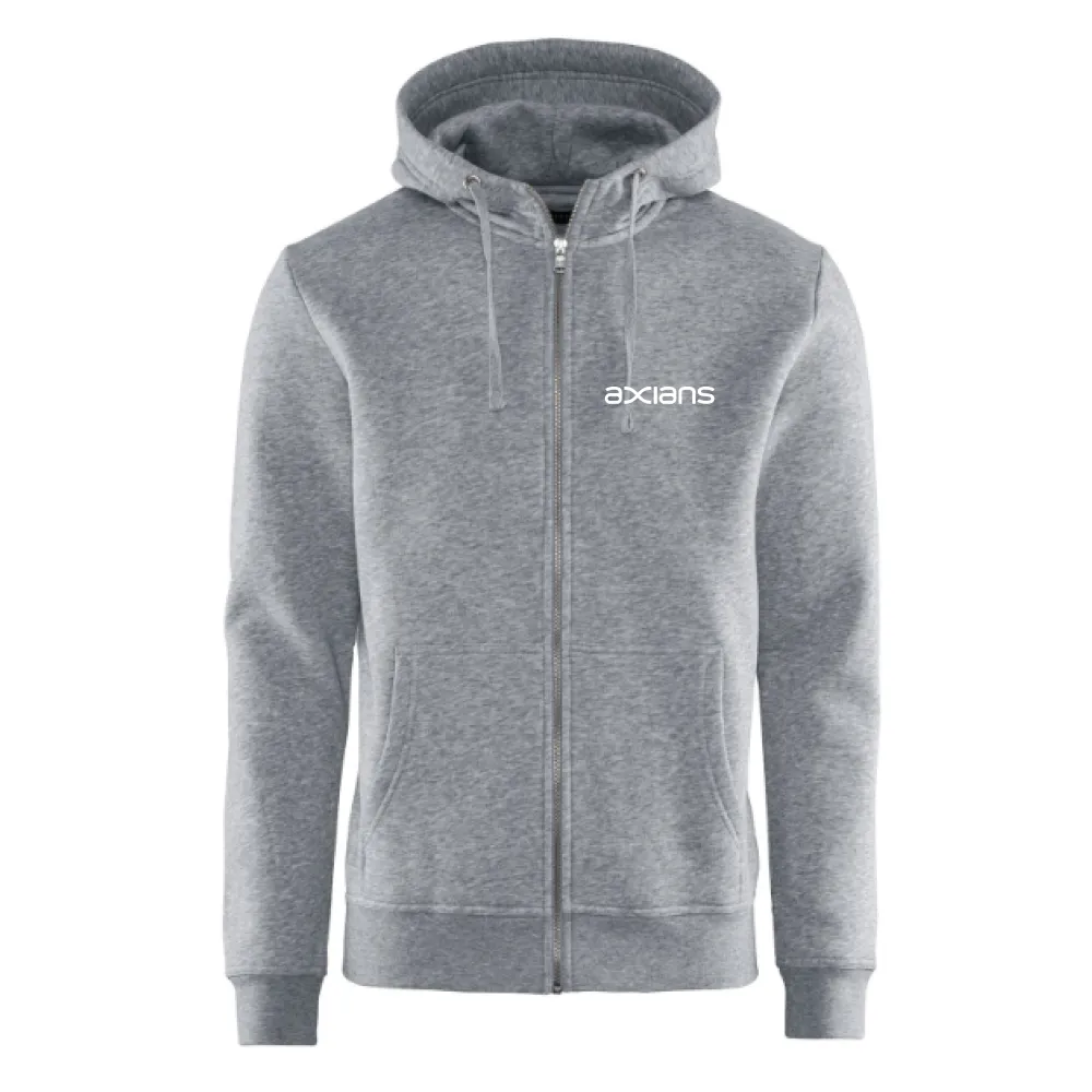 Alfie Zip Hood Grey Melange Herr